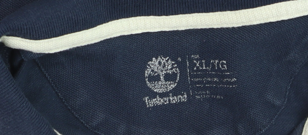 Timberland Men’s Blue XL Cotton Polo Shirt Classic Casual Style