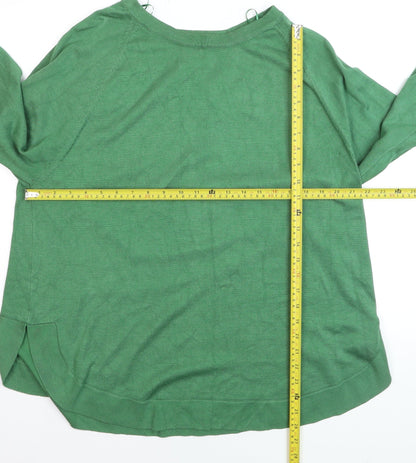 Back view of Gallery Women's Green XL Crew Neck Long Sleeve Knit jumper
