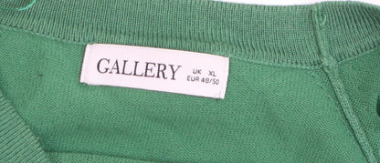 Additional view of Gallery Women's Green XL Crew Neck Long Sleeve Knit jumper