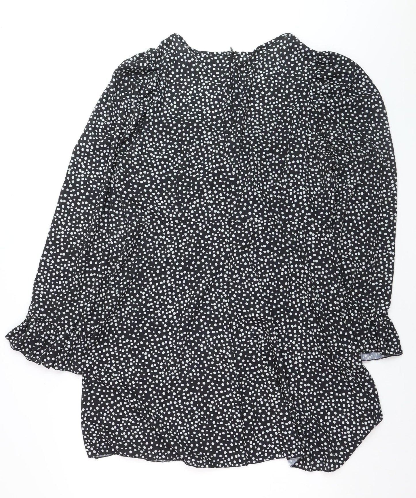 I Saw It First Womens Black Polka Dot Sweetheart Long Sleeve Blouse Size 18