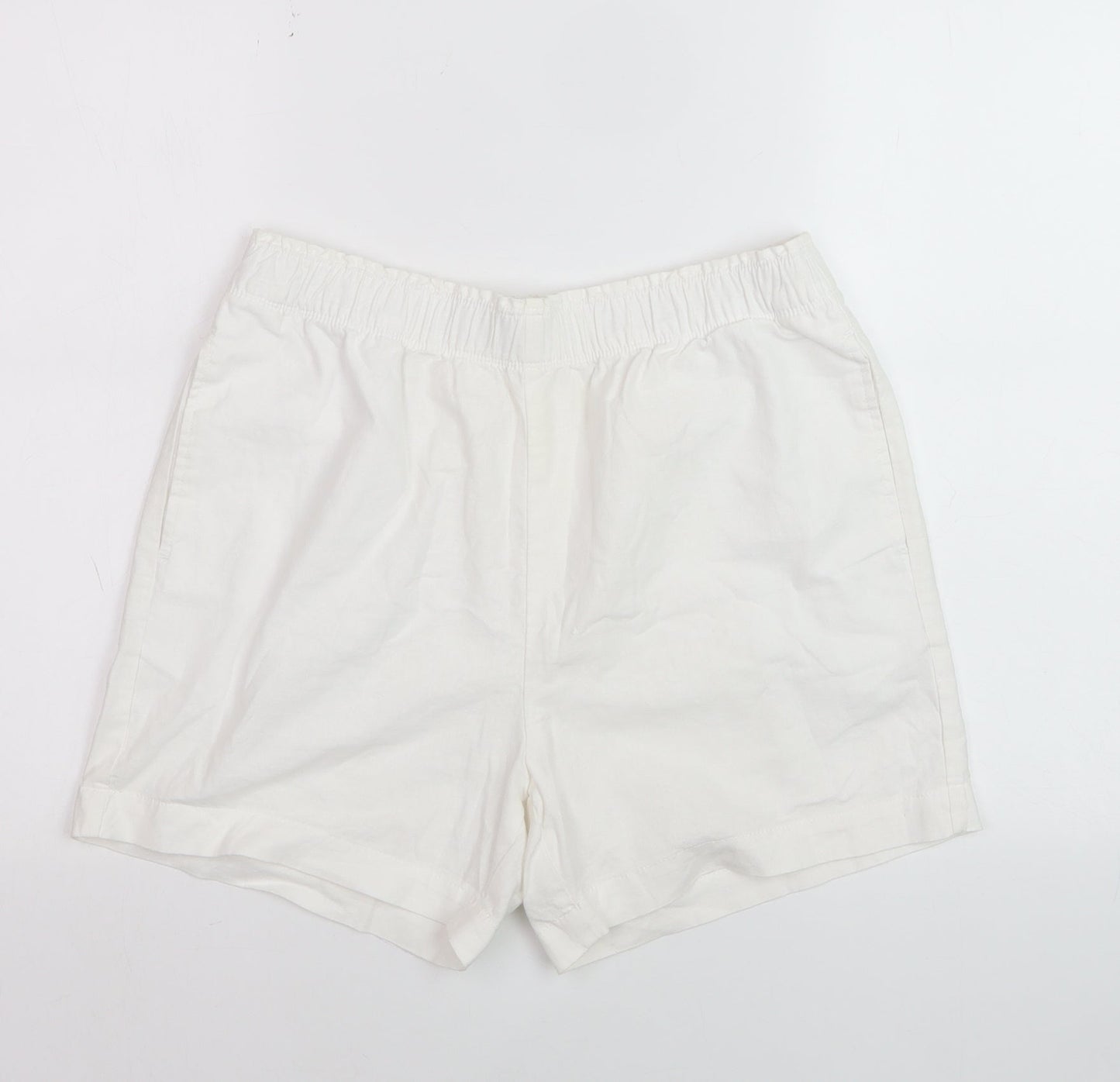 Dunnes Women’s White Linen Blend Chino Shorts Size S