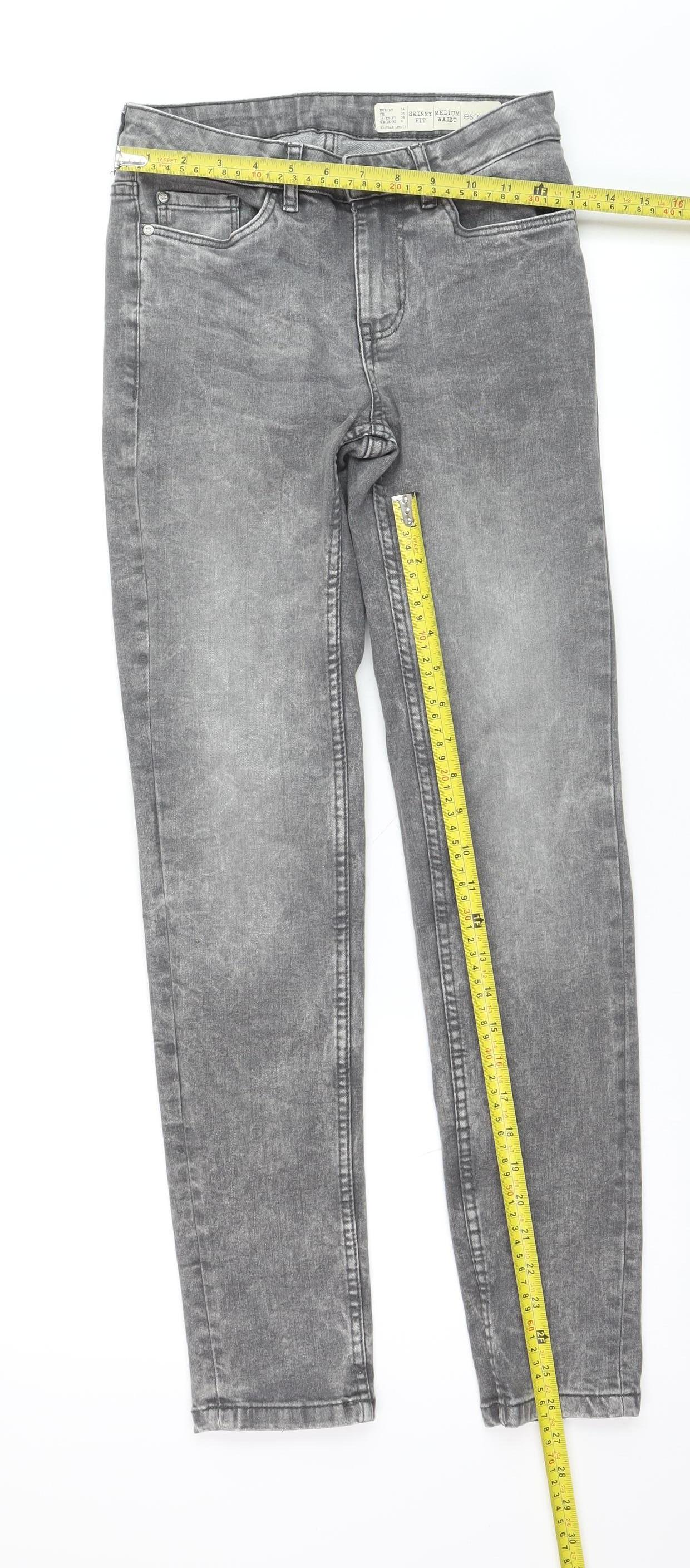 Esmara Women's Grey Skinny Jeans Size 6 Slim Fit Mid Rise Denim