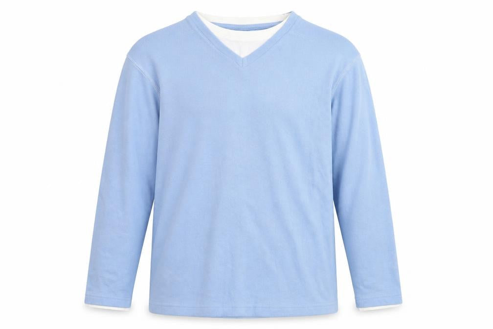 Dunnes Stores Mens Blue V-Neck Cotton Blend Jumper Small