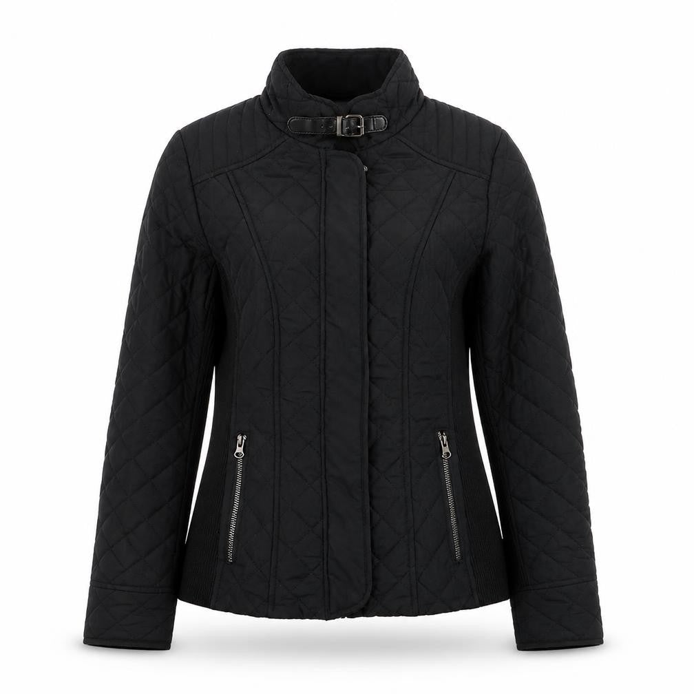 Dunnes Women's Black Quilted Short Jacket Size 10