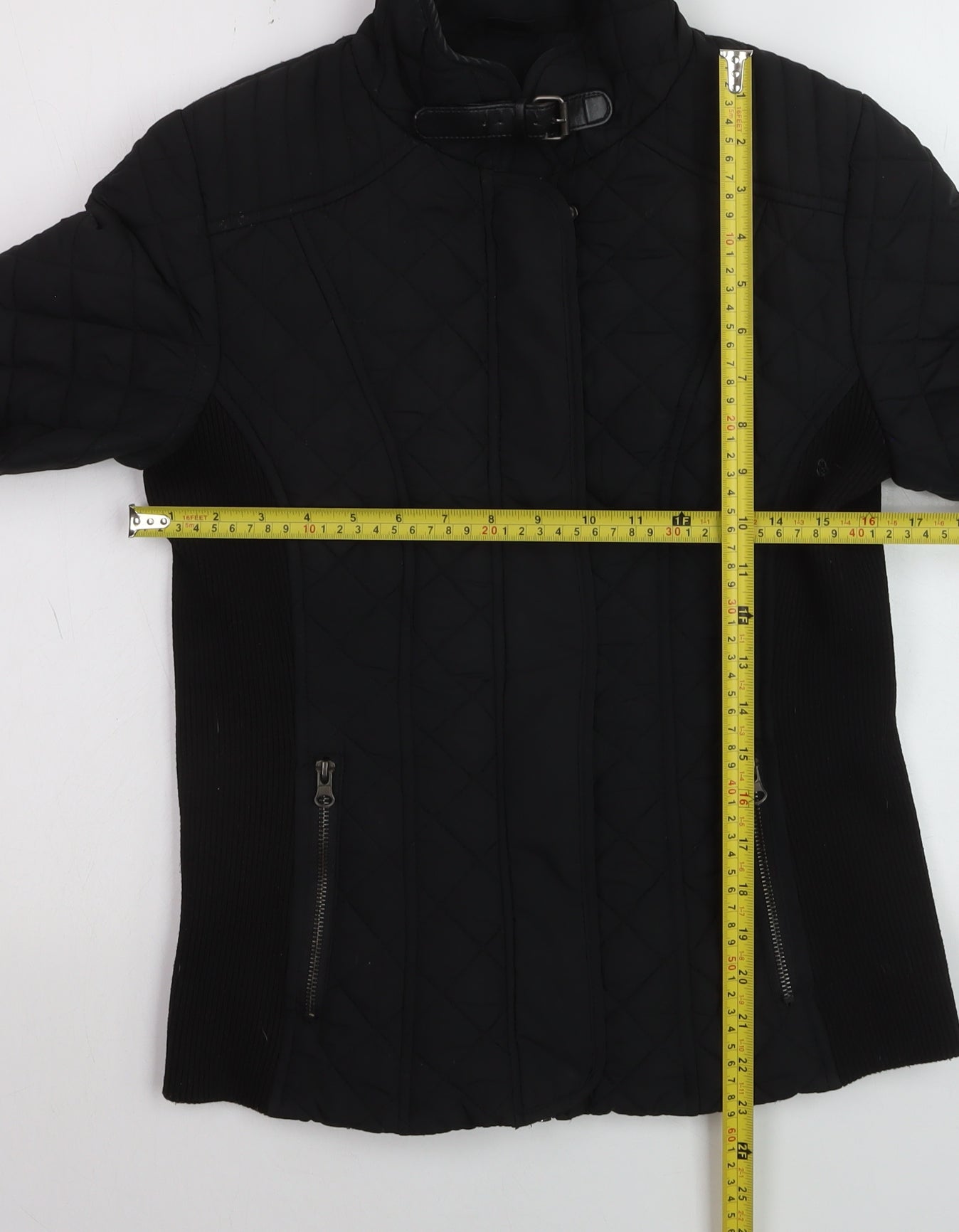 Dunnes Women's Black Quilted Short Jacket Size 10