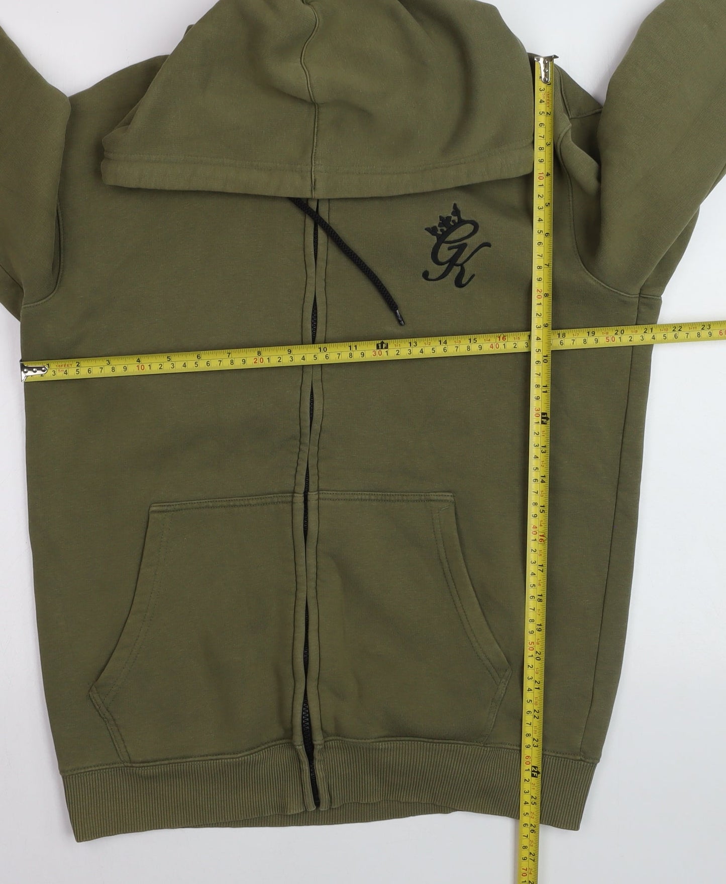 Gym King Men's Green Full Zip Hoodie Size L Cotton Blend