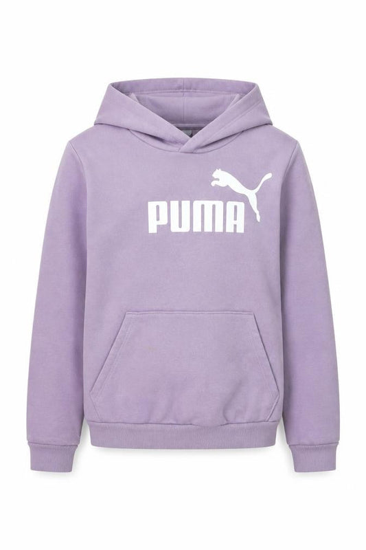 Puma Girls Purple Pullover Hoodie 11-12 Years Logo Fleece Sweatshirt