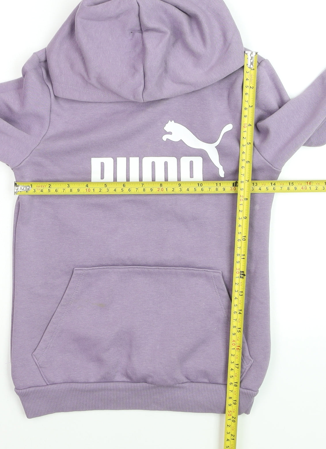Puma Girls Purple Pullover Hoodie 11-12 Years Logo Fleece Sweatshirt