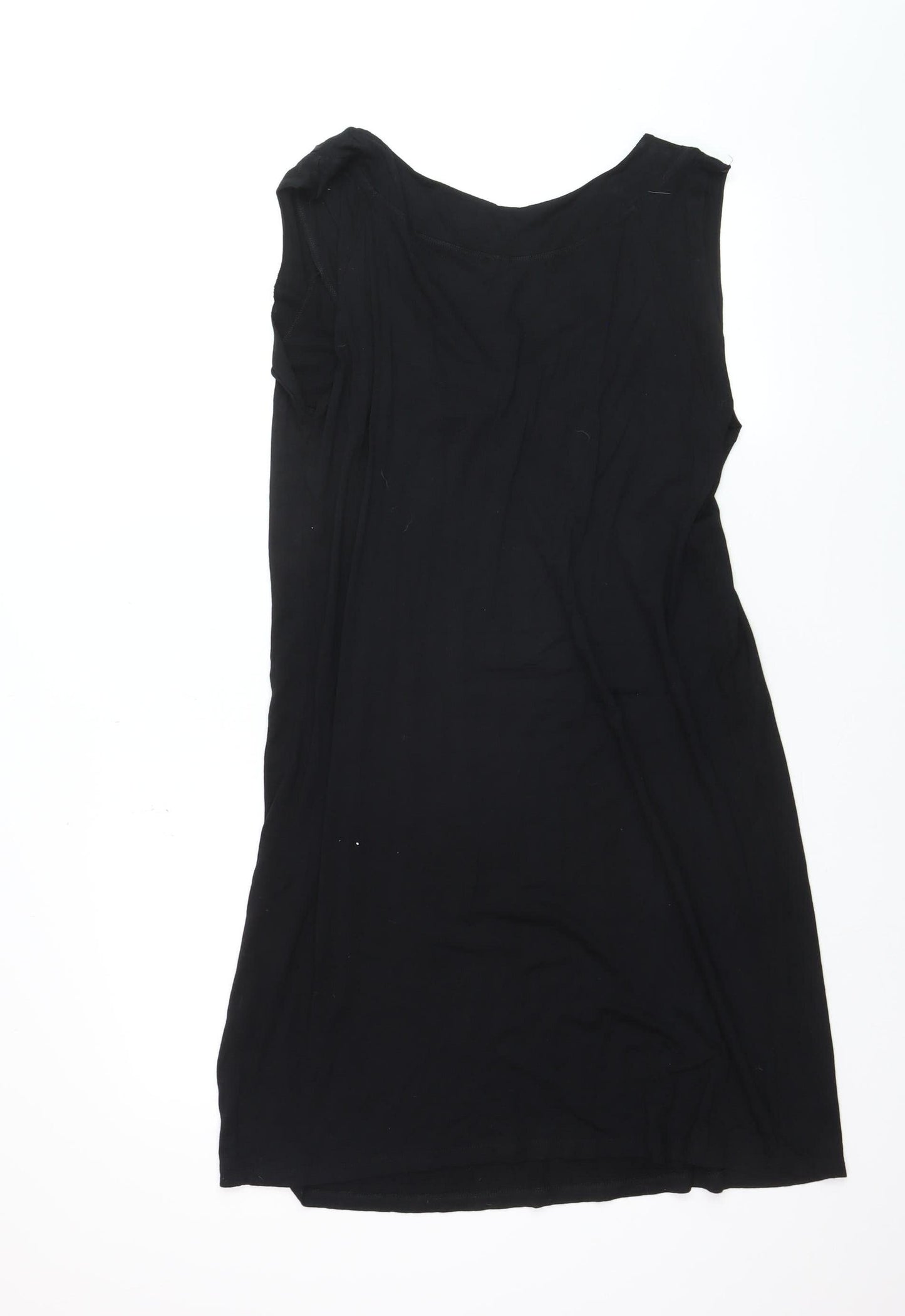 Joie Women’s Black Beaded Scoop Neck Sleeveless Shift Dress L