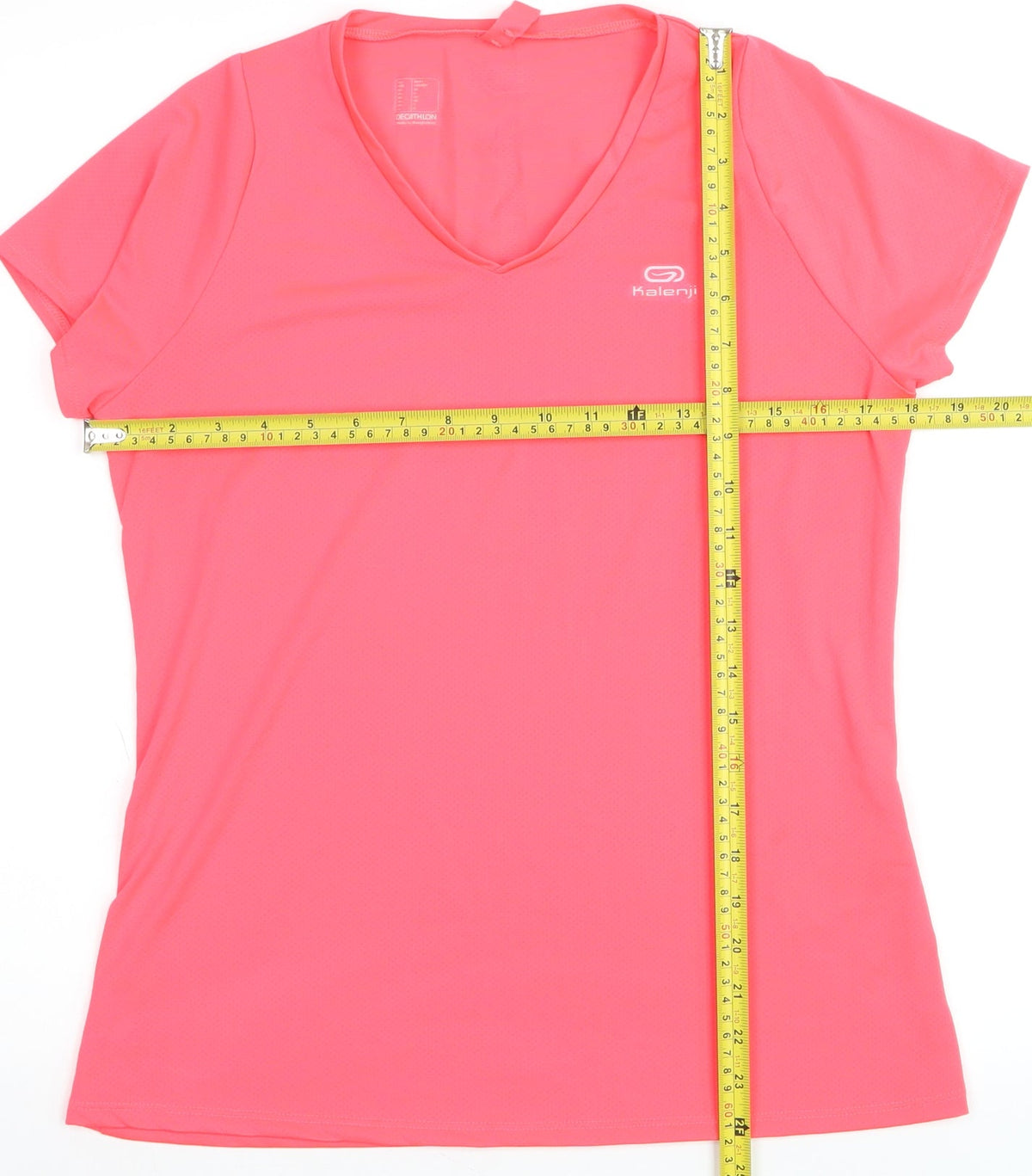 Kalenji Women's Pink V-Neck Running T-Shirt Size 10