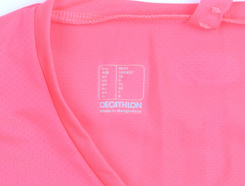 Kalenji Women's Pink V-Neck Running T-Shirt Size 10