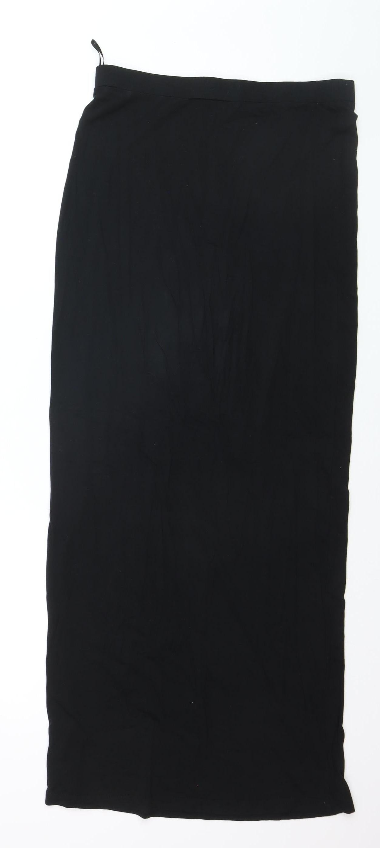 New Look Women Black Size 10 Long Stretch Pencil Skirt
