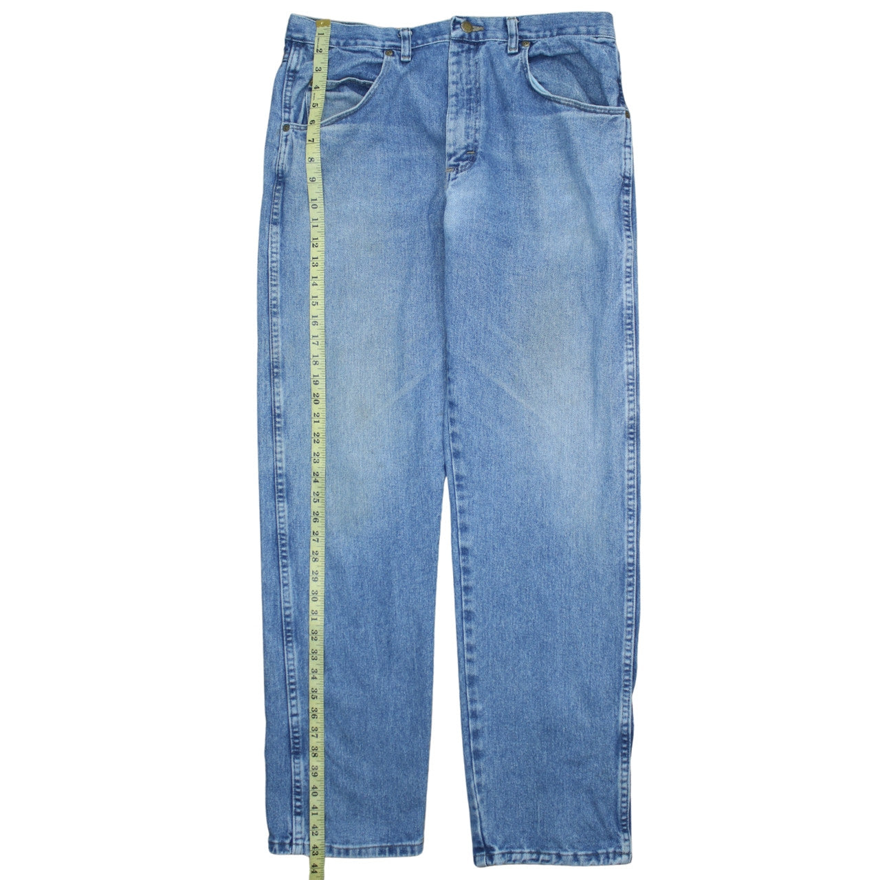 Wrangler Men Blue 35x32 Straight Fit Denim Jeans Classic Style
