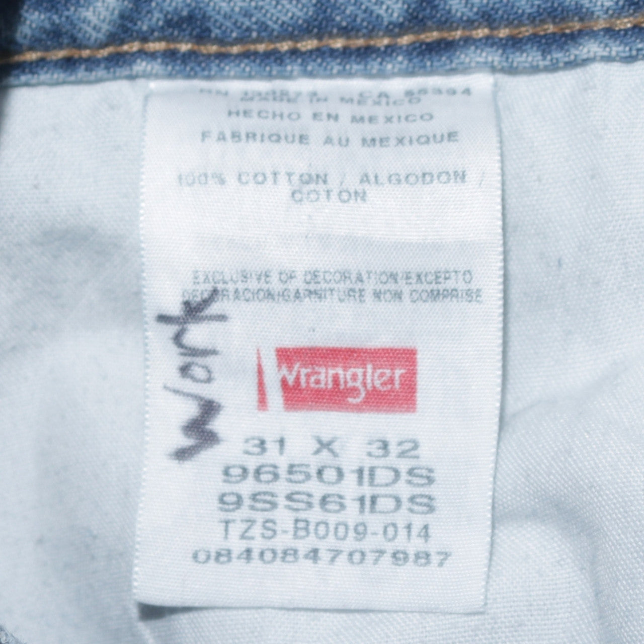 Wrangler Men's Blue Straight Leg Denim Jeans 31x32 Regular Fit