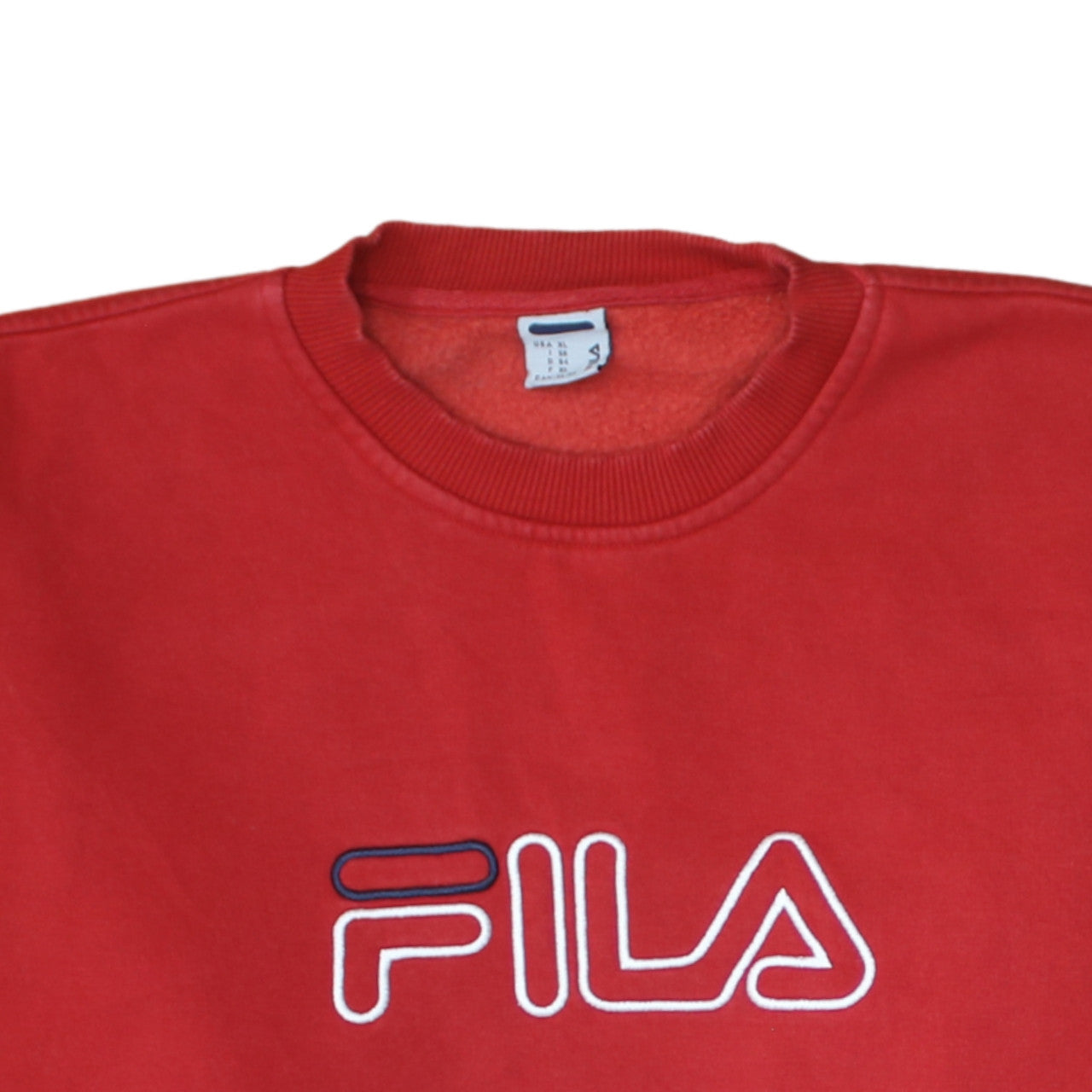 FILA Men's Red XL Pullover Crew Neck Sweatshirt Retro Sports Style