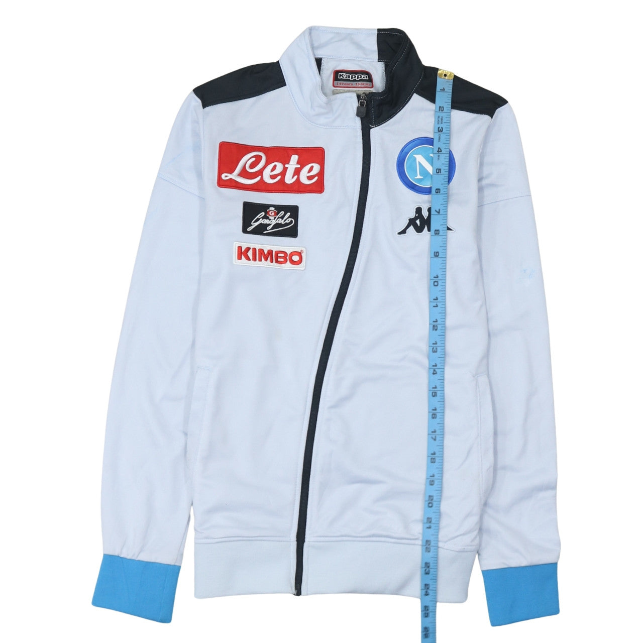 Kappa Boys White Full Zip Napoli Football Sweatshirt 14 Years 164cm Polyester