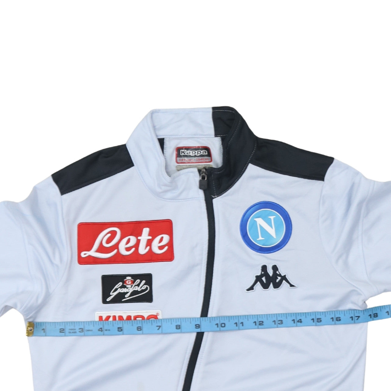 Kappa Boys White Full Zip Napoli Football Sweatshirt 14 Years 164cm Polyester