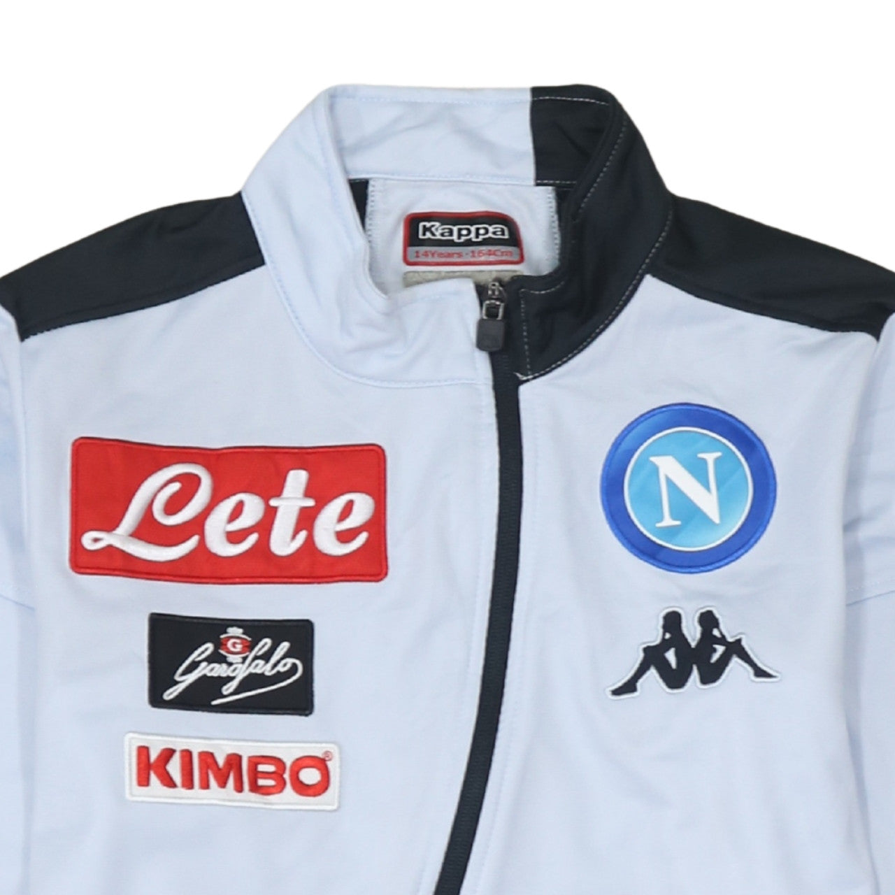 Kappa Boys White Full Zip Napoli Football Sweatshirt 14 Years 164cm Polyester