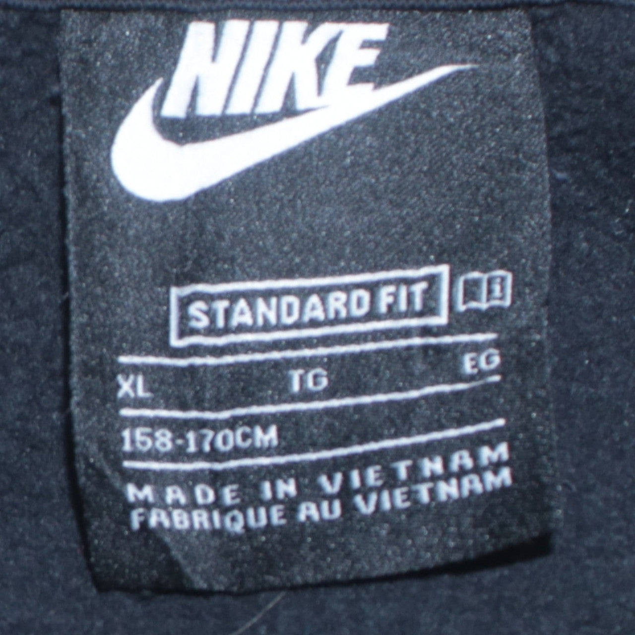 Nike Boys Black XL Pullover Hoodie with Logo Print