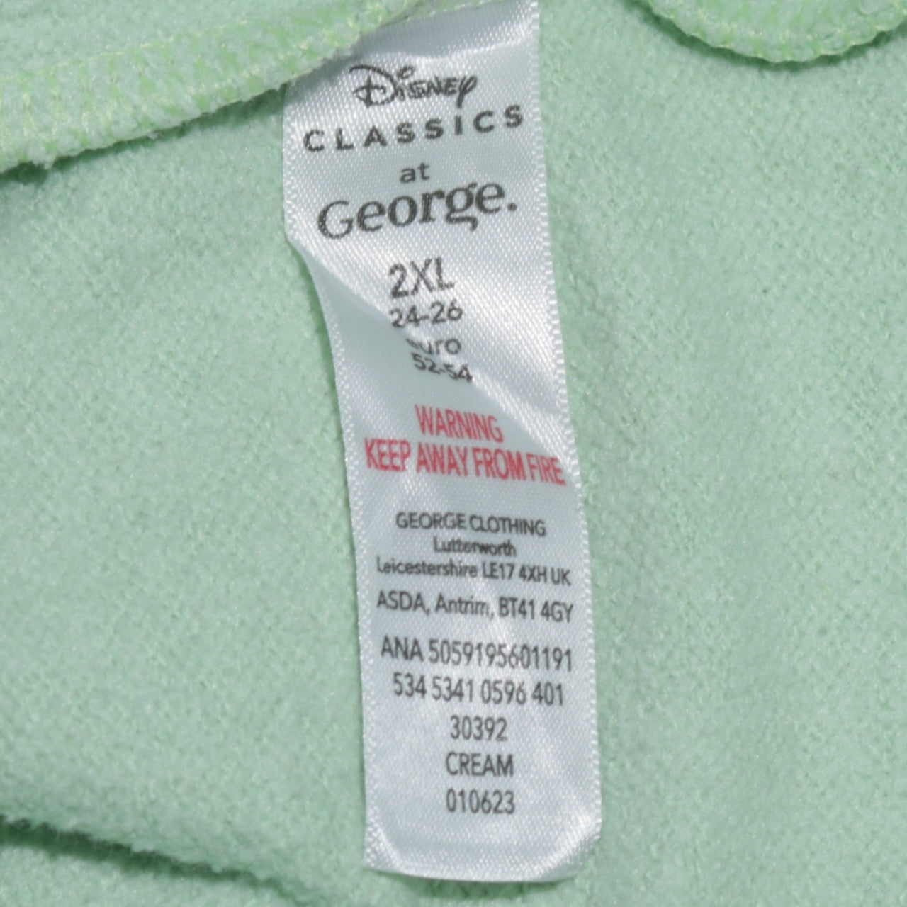 Disney Classics at George Women’s Mint Green Stitch Sweatshirt 2XL 24-26