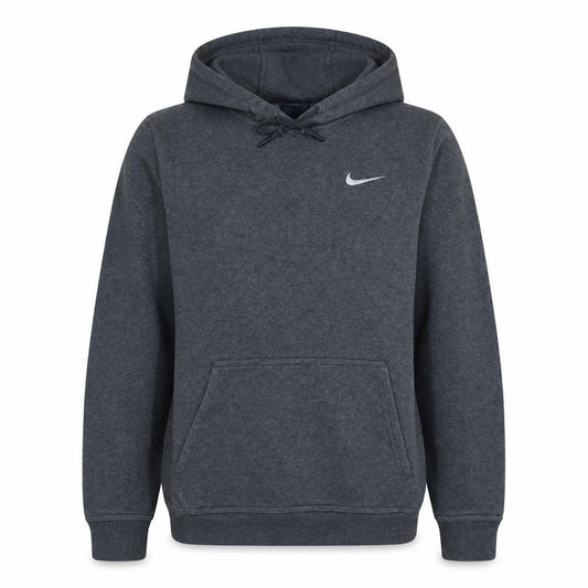 Nike Womens Grey Pullover Hoodie Small Logo Hooded Sweatshirt