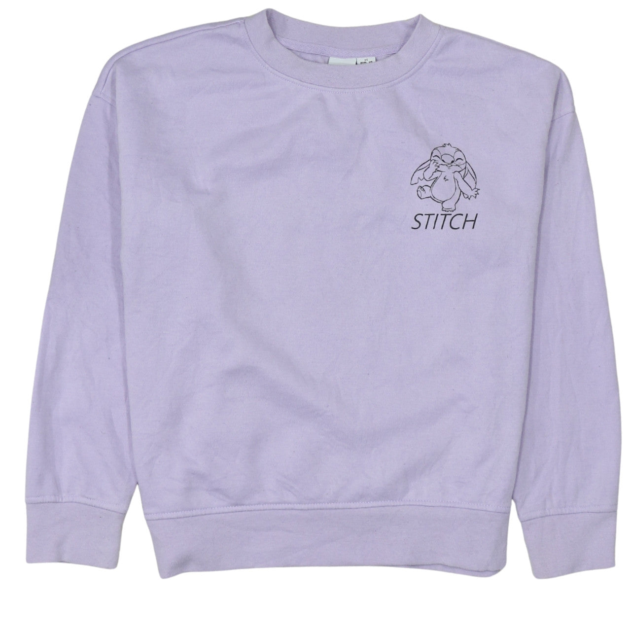 Disney Primark Women Lilac Stitch Sweatshirt XS Pullover Crew Neck