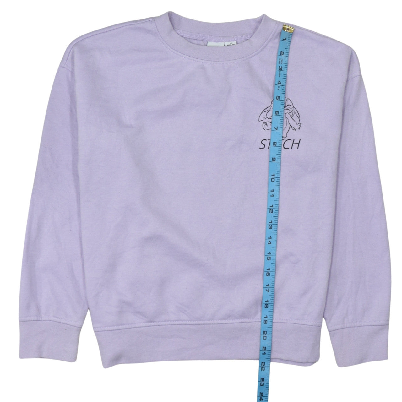 Disney Primark Women Lilac Stitch Sweatshirt XS Pullover Crew Neck