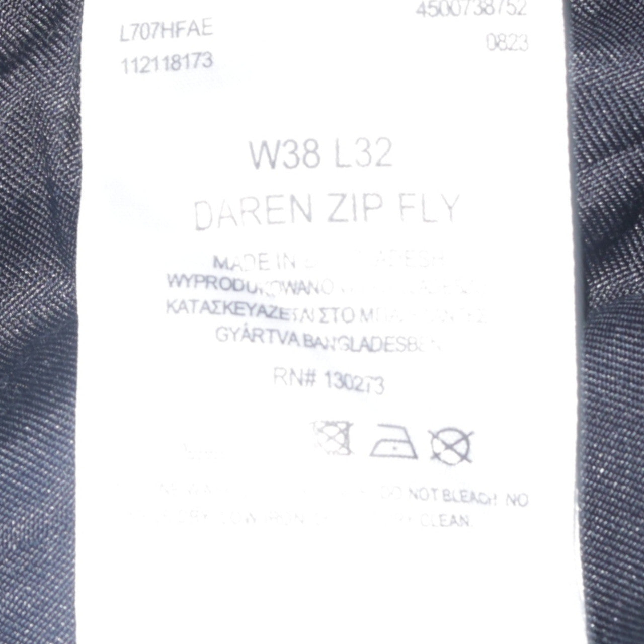 Lee Men's Black Daren Zip Fly Straight Denim Jeans W38 L32