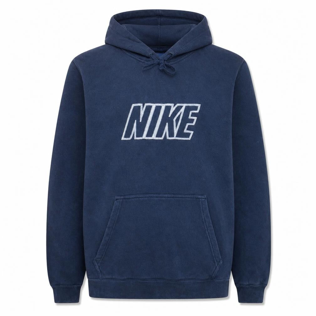 Nike Men's Blue Pullover Hoodie M Logo Fleece Sweatshirt