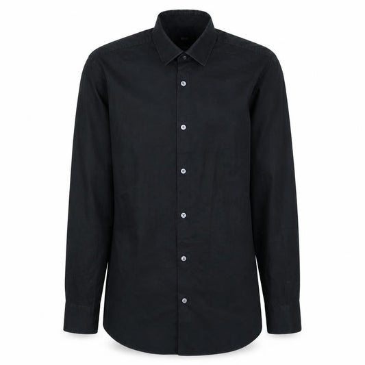 Hugo Boss Men's Black Slim Fit Long Sleeve Easy Iron Shirt Size 38