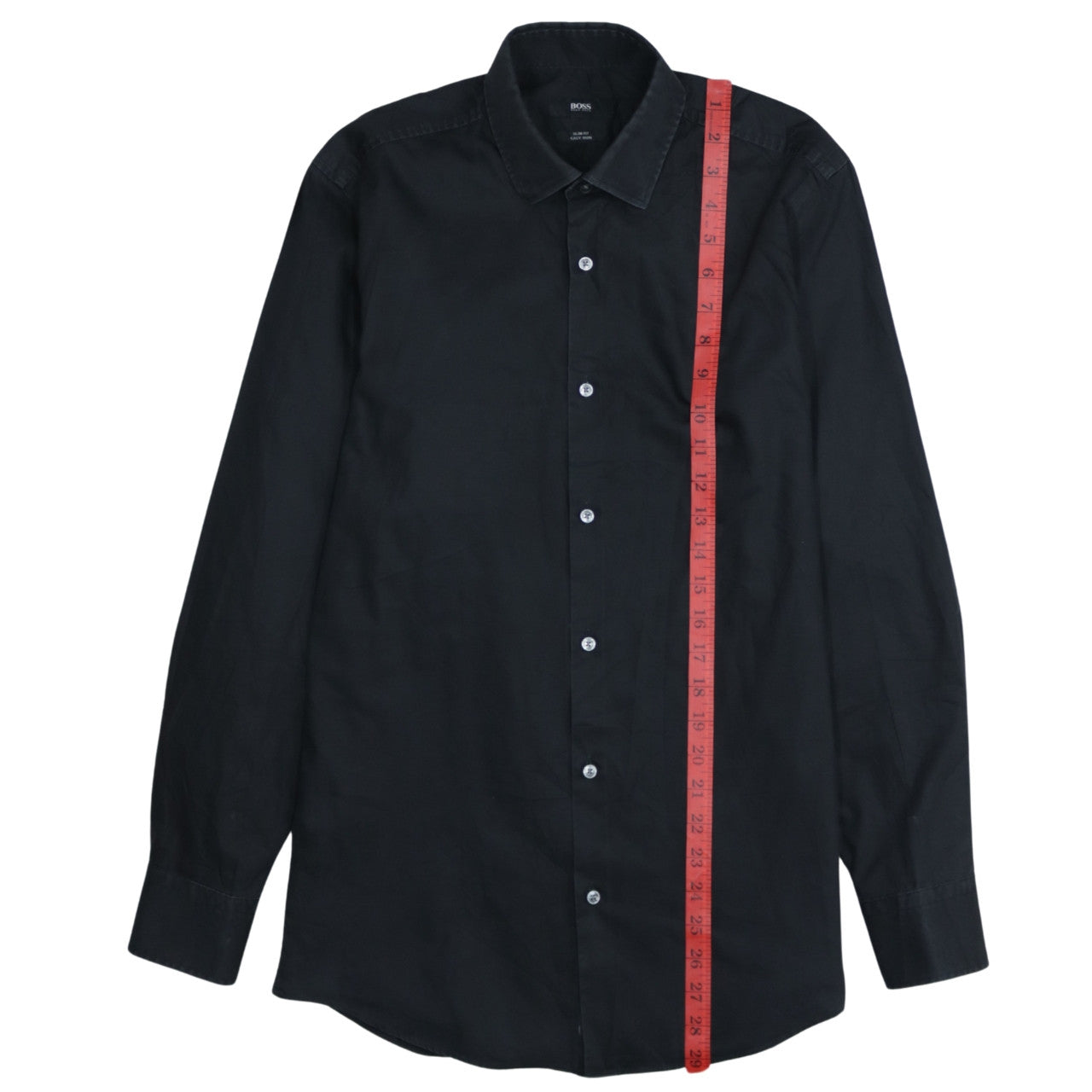 Hugo Boss Men's Black Slim Fit Long Sleeve Easy Iron Shirt Size 38