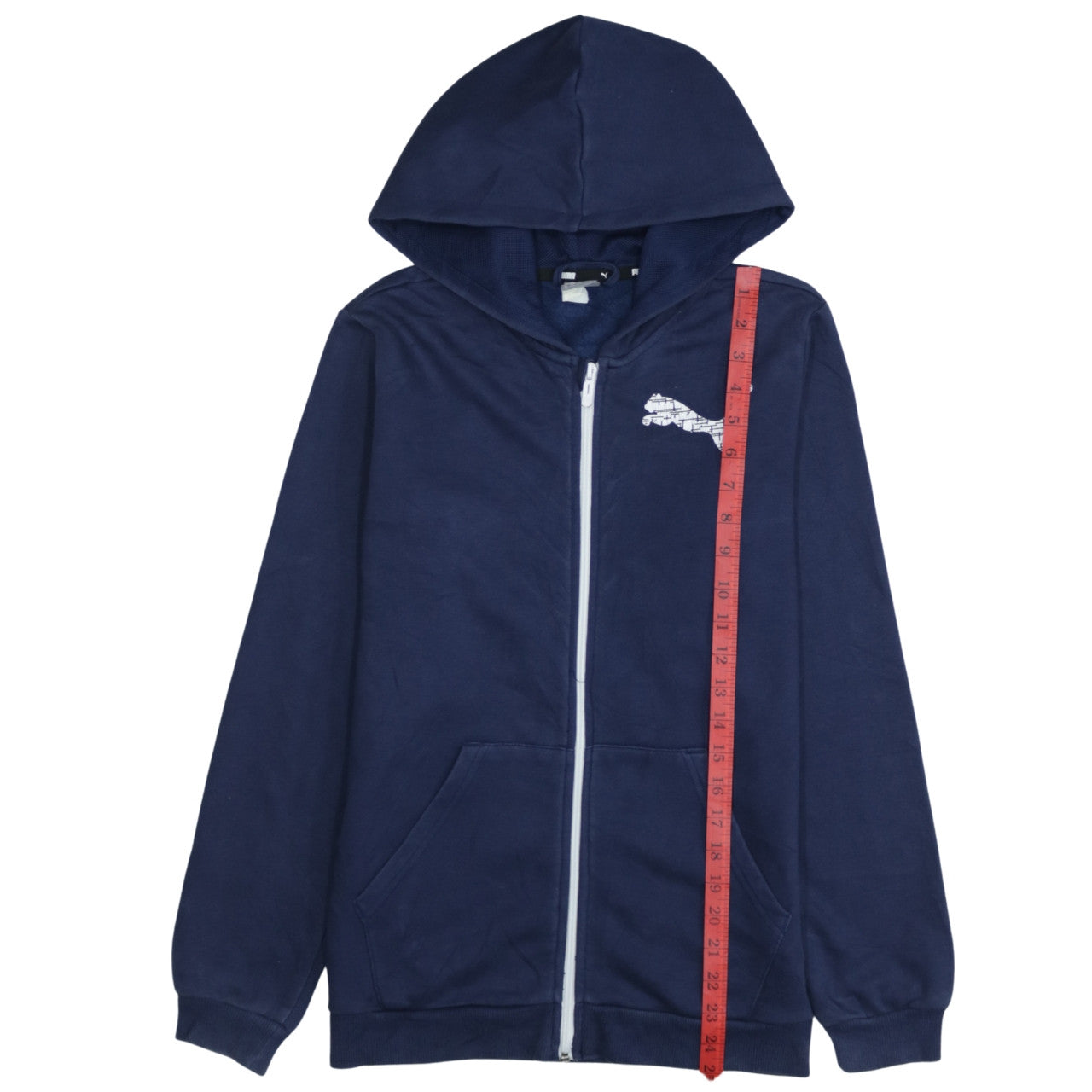 Puma Boys Navy Blue Full Zip Hoodie Size 14-15 Years Cotton Blend