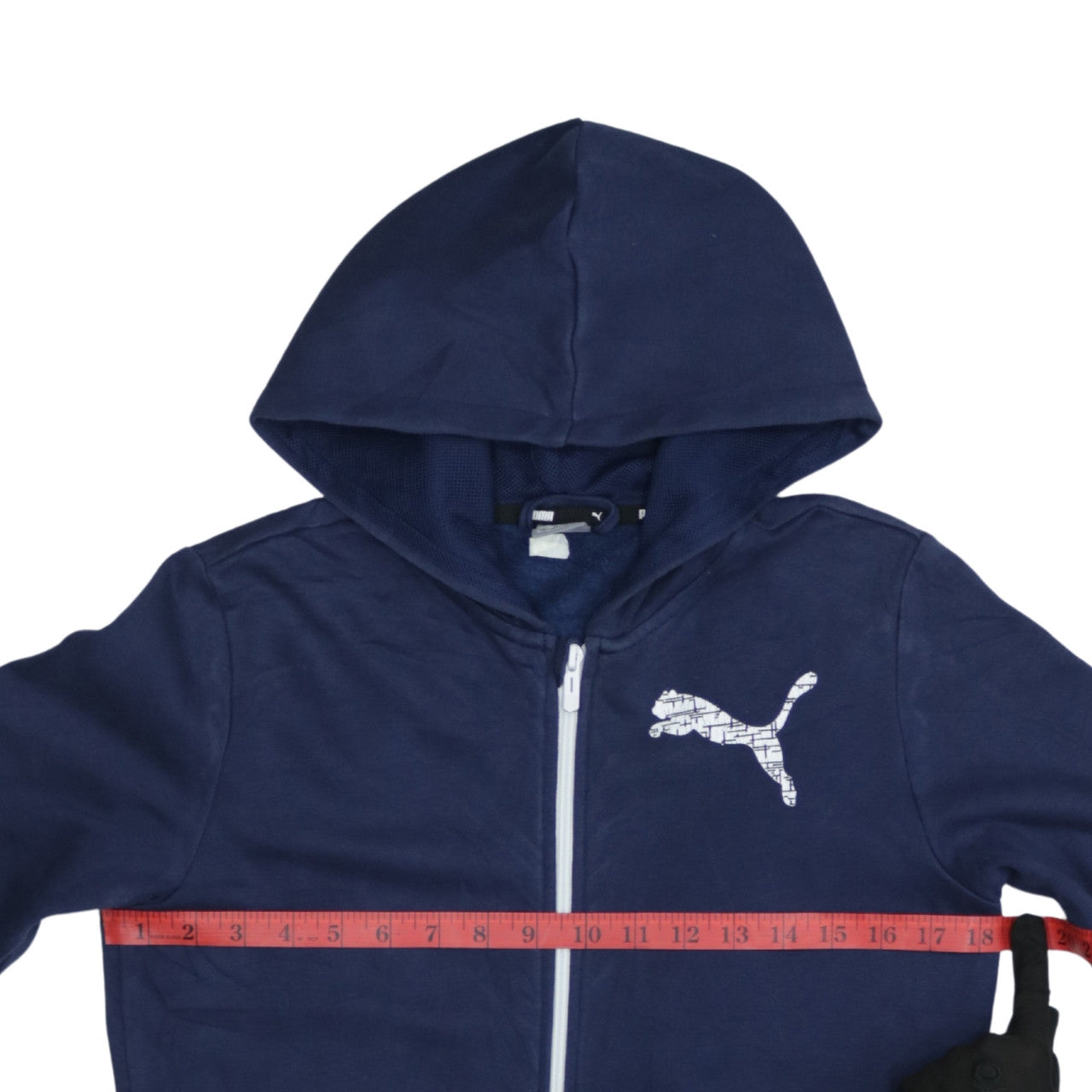 Puma Boys Navy Blue Full Zip Hoodie Size 14-15 Years Cotton Blend