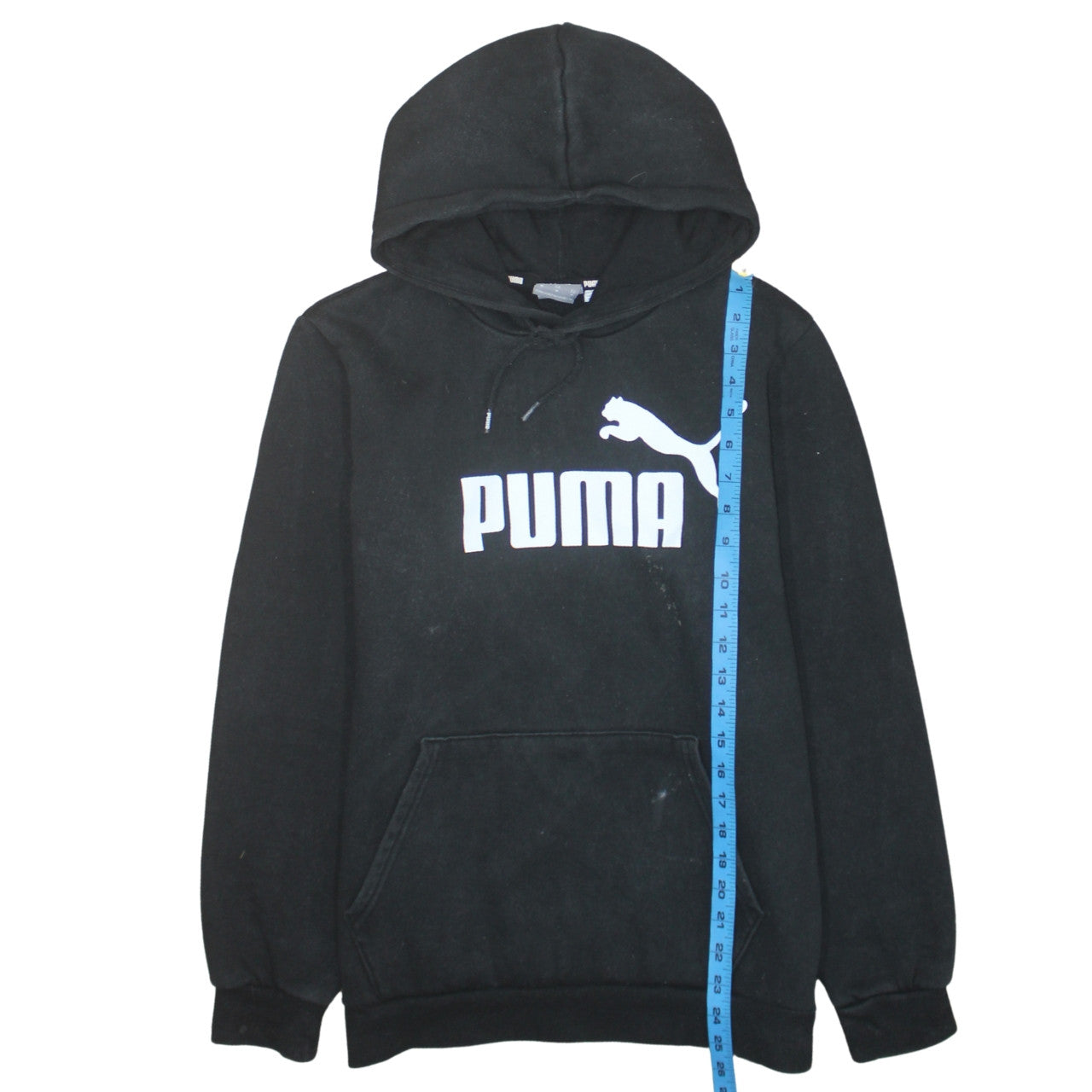 Puma Mens Black Pullover Hoodie M Logo Fleece Sportswear
