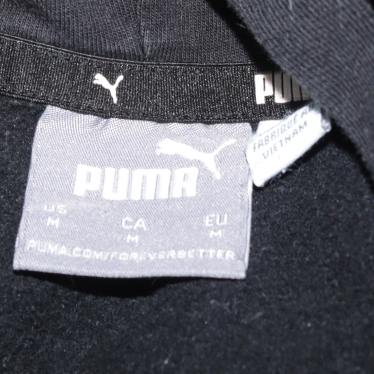 Puma Mens Black Pullover Hoodie M Logo Fleece Sportswear