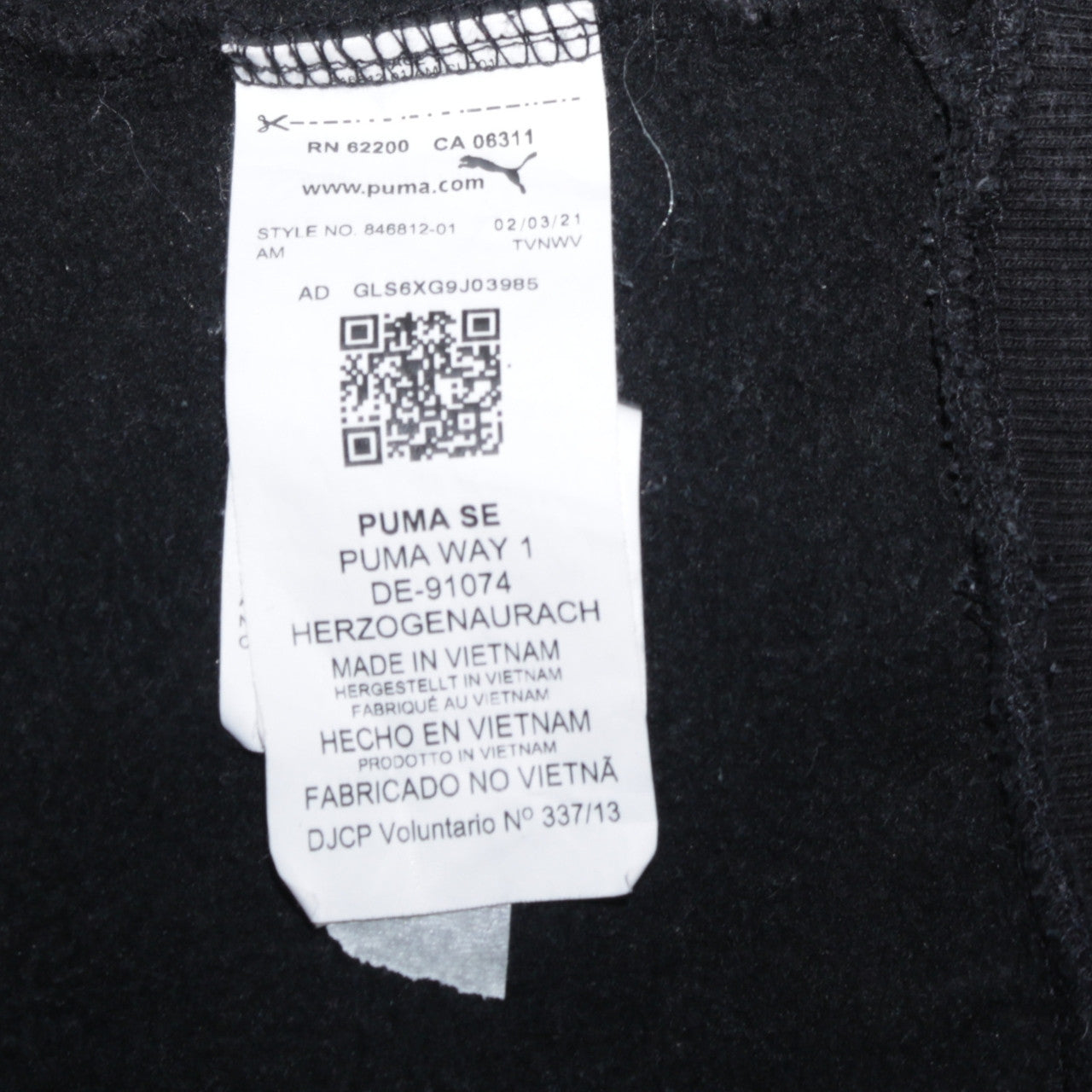 Puma Mens Black Pullover Hoodie M Logo Fleece Sportswear