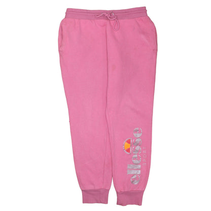 Additional front view of Ellesse women’s pink jogger sweatpants, size UK 14, cotton blend