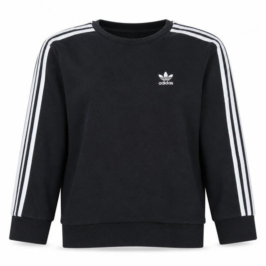 Adidas Womens Black Crew Neck Pullover Sweatshirt Size 10 UK