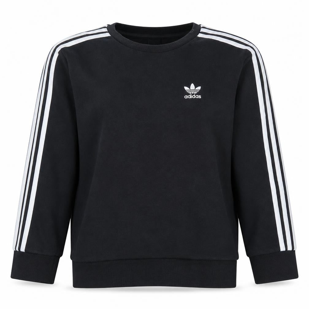 Adidas Womens Black Crew Neck Pullover Sweatshirt Size 10 UK