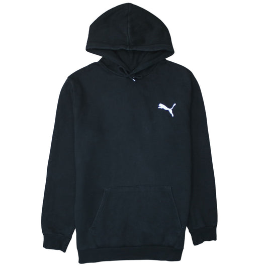 Puma Men's Black Pullover Hoodie S Fleece Logo Sportswear