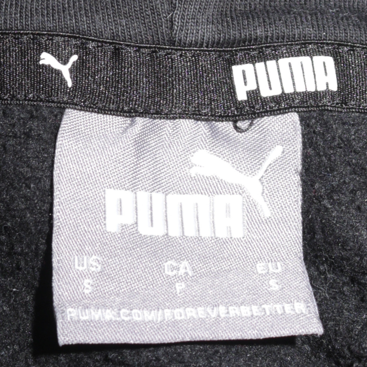 Puma Men's Black Pullover Hoodie S Fleece Logo Sportswear