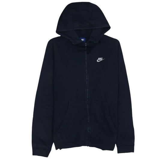 Nike Men's Blue Full Zip Hoodie L Cotton Blend Fleece