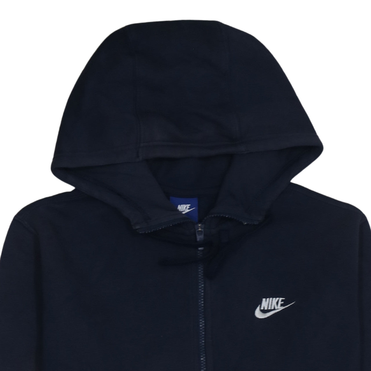 Nike Men's Blue Full Zip Hoodie L Cotton Blend Fleece