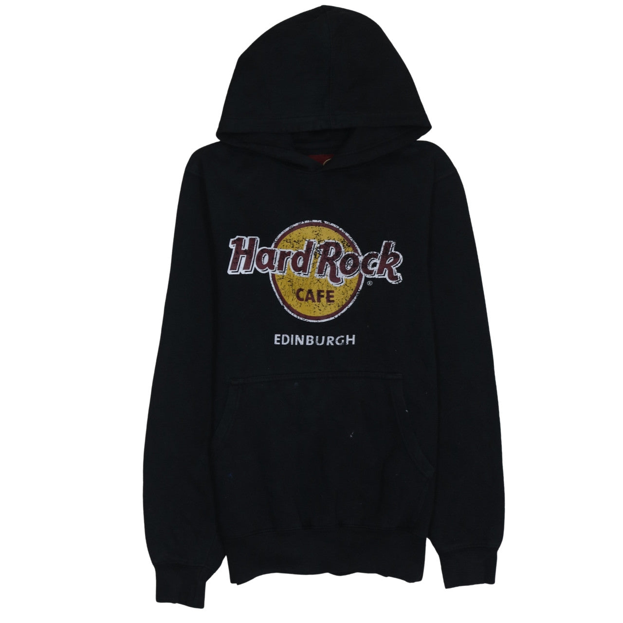 Hard Rock Cafe Men’s Black Pullover Hoodie Medium Edinburgh Logo