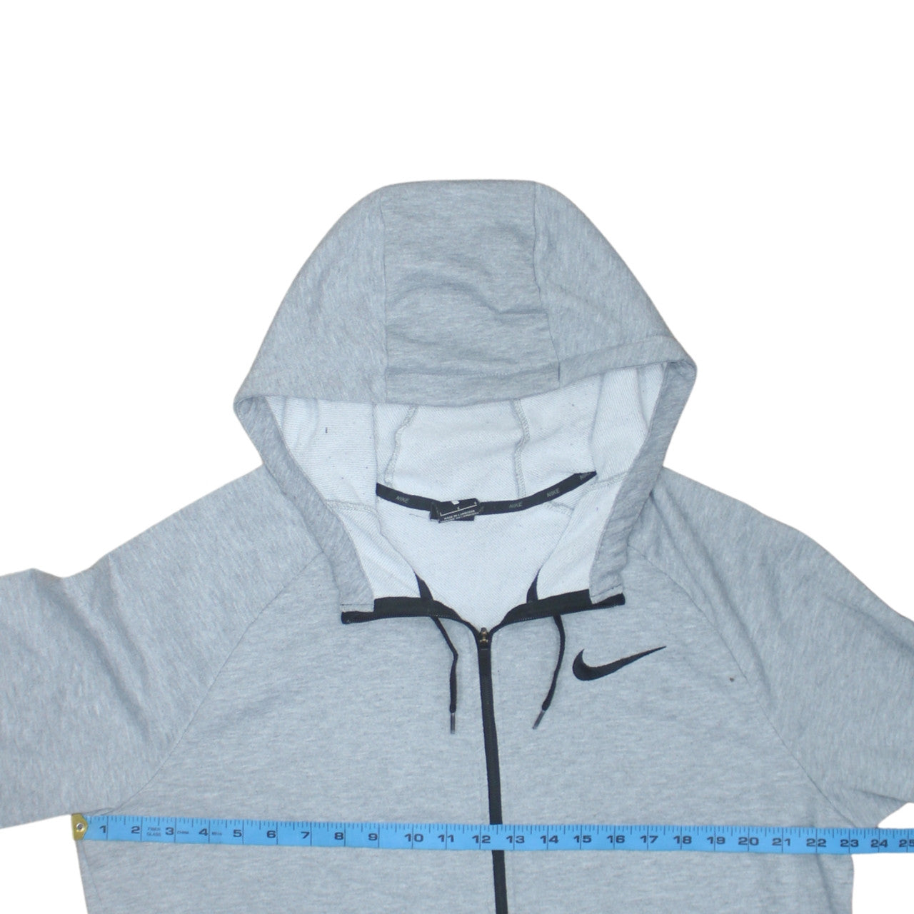 Nike Men's Grey Dri-Fit Full Zip Hoodie Size L