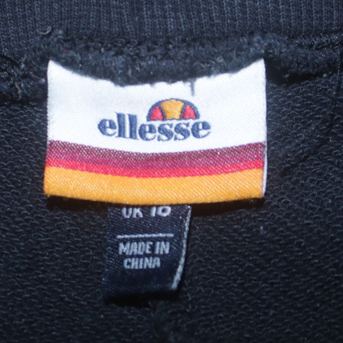 Ellesse Womens Black Jogger Trousers Size 10 Elastic Waist Fleece