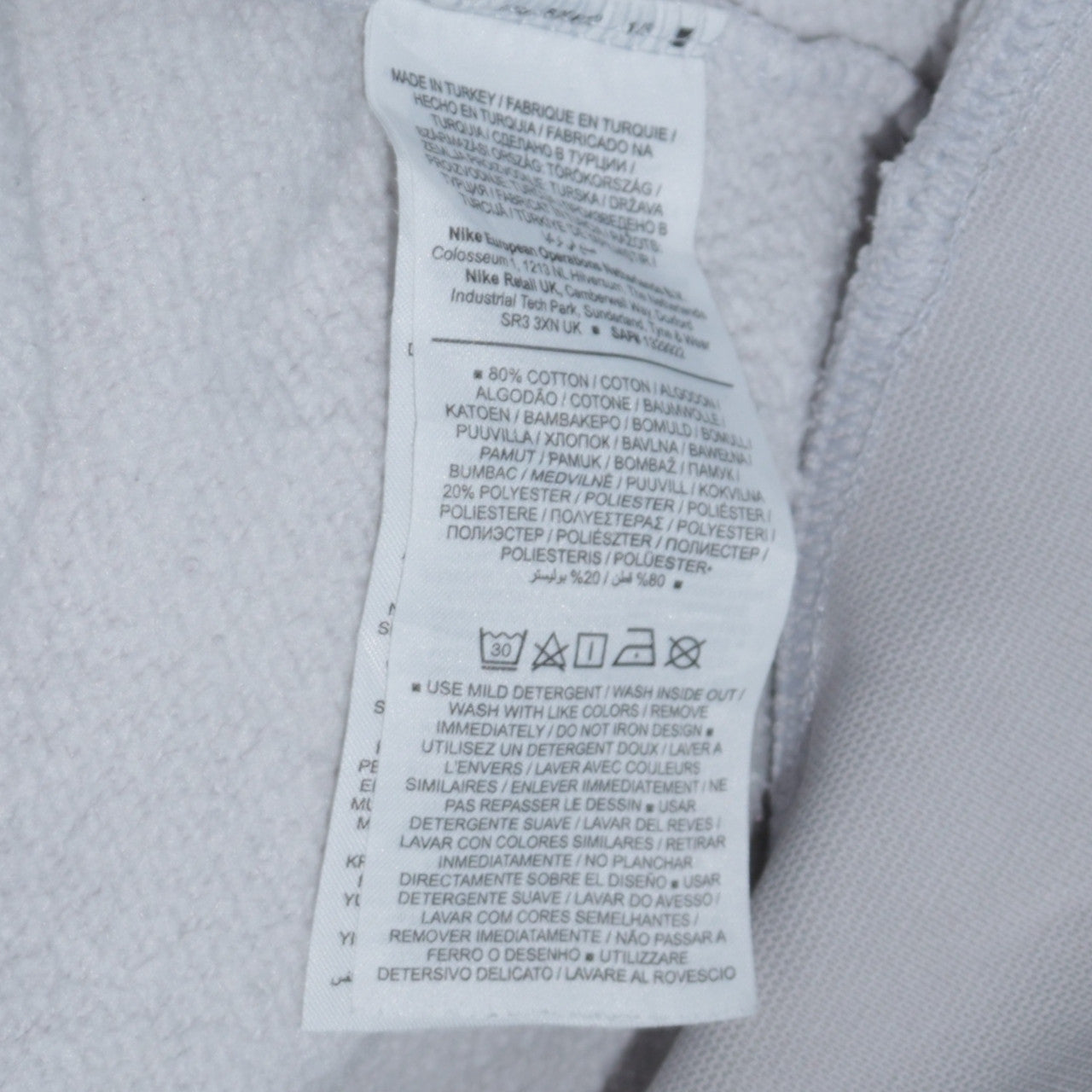 Nike Women’s Beige & White Colourblock Loose Fit Sweatshirt Size S