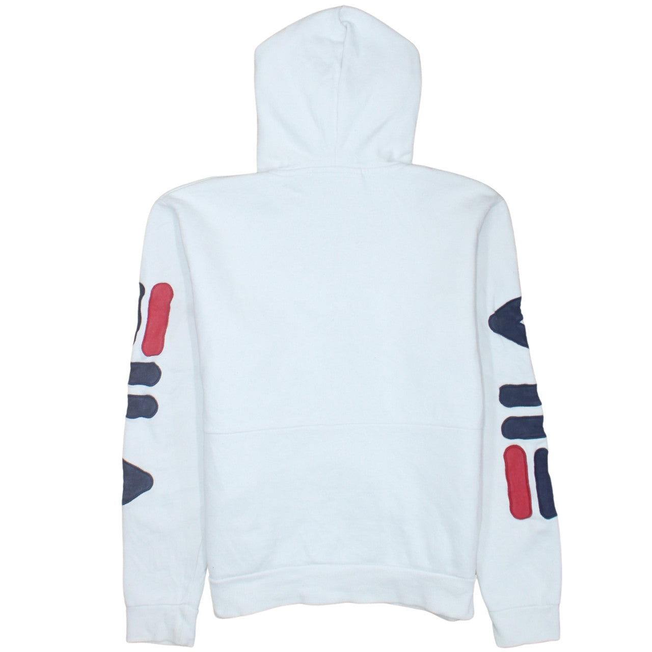 FILA Men's White Pullover Hoodie Small Logo Graphic Print Sweatshirt
