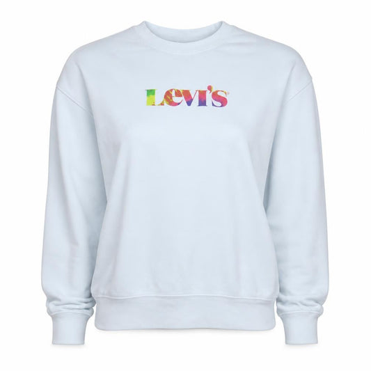 Levi's Womens White Small Pullover Sweatshirt Crew Neck Logo Print