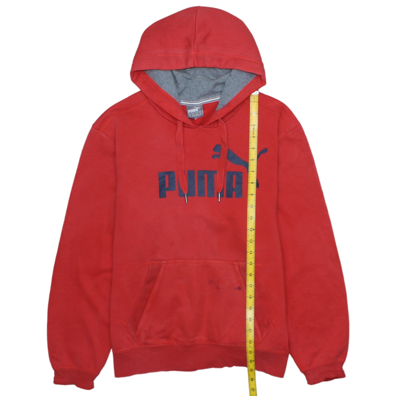 Puma Men's Red Pullover Hoodie M Logo Graphic Sportswear